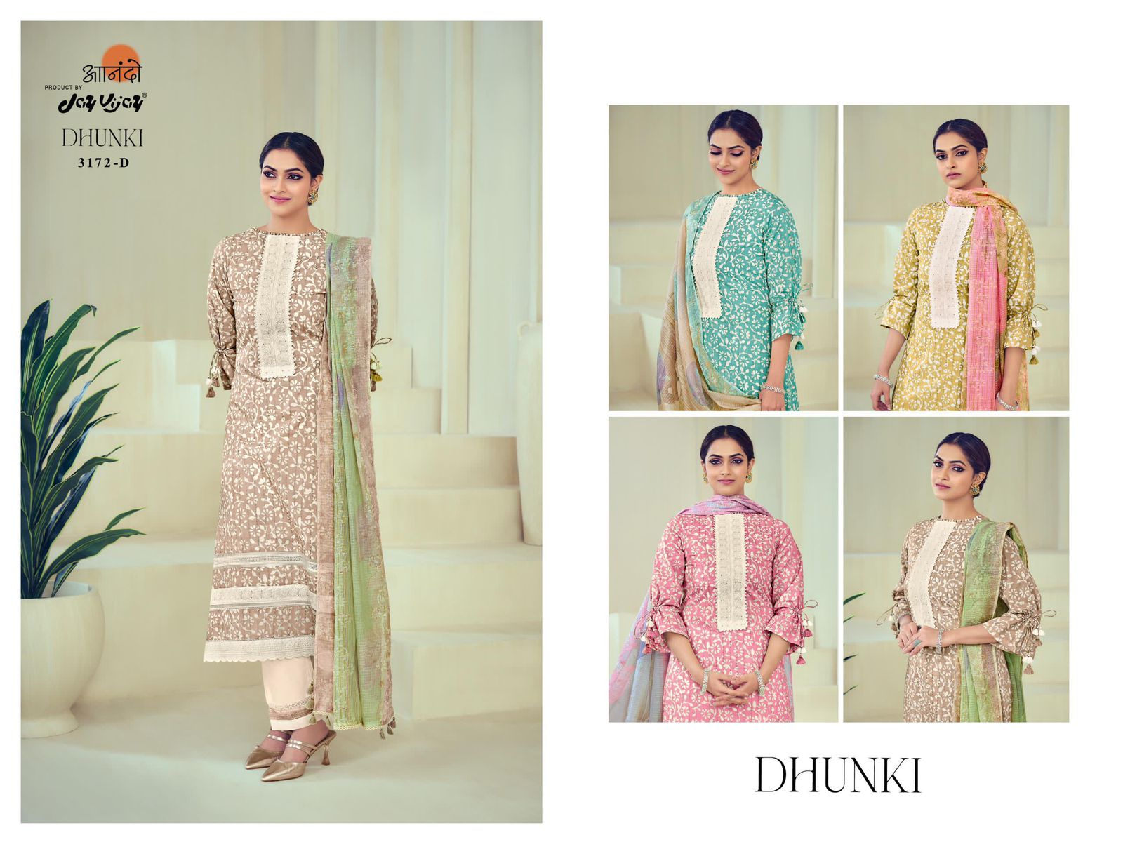 Dhunki-3172 Jay Vijay Pure Cotton Pant Style Suits