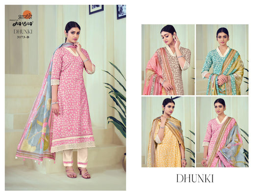 Dhunki-3173 Jay Vijay Pure Cotton Pant Style Suits