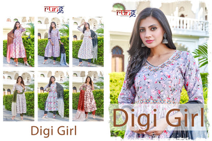 Digi Girl Rung Rayon Readymade Pant Style Suits