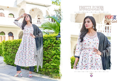 Digi Girl Rung Rayon Readymade Pant Style Suits