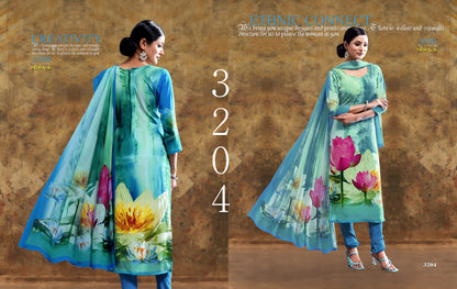 Digital Series-3200 Vaishali Fashions Crape Pant Style Suits