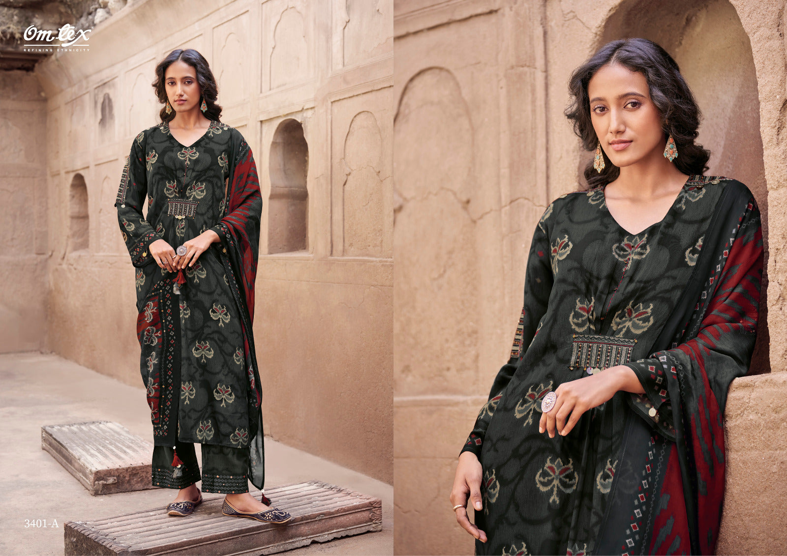 Dilbar Omtex Crape Pant Style Suits