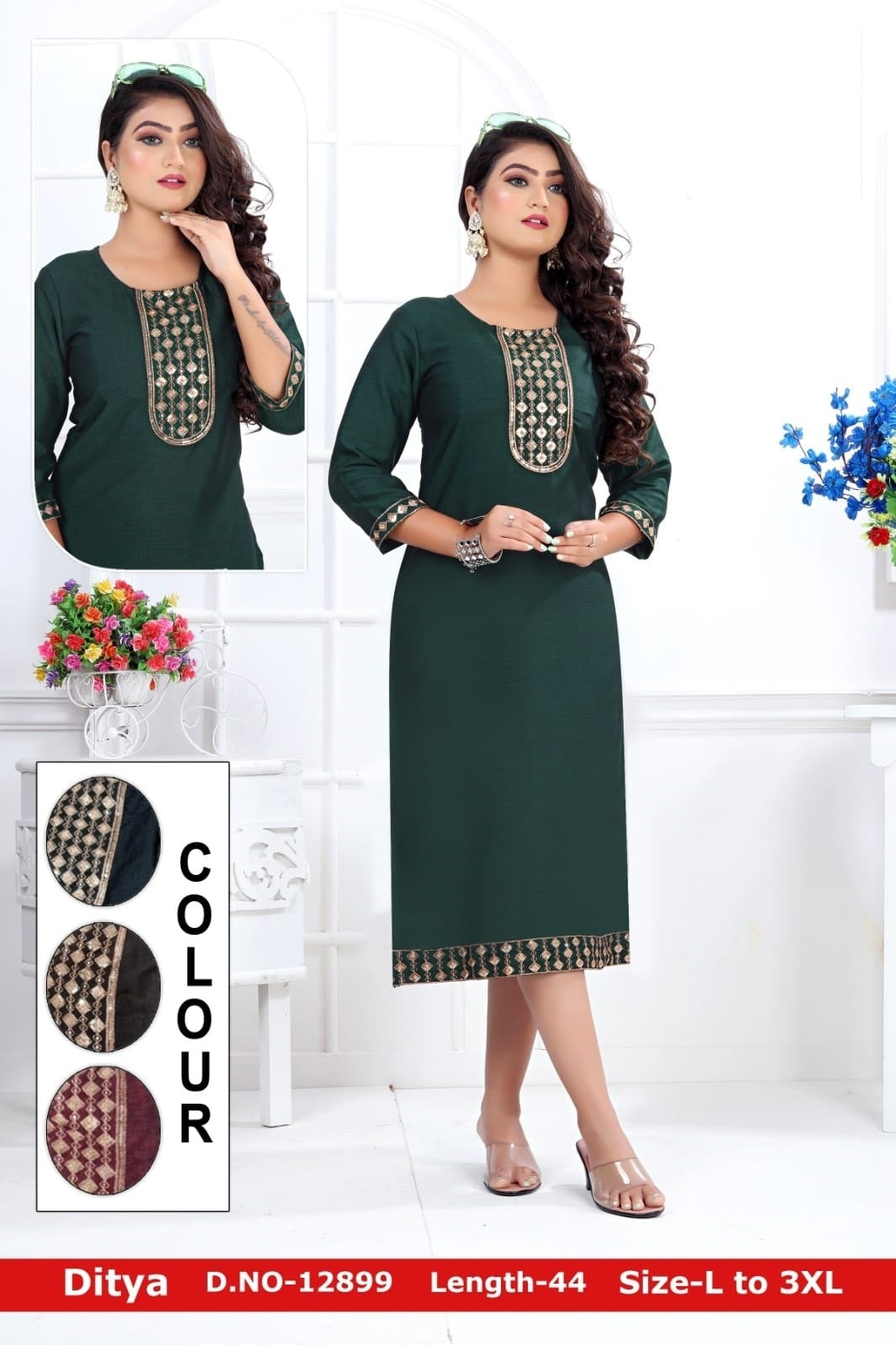 Ditya-A Zoya Rayon Knee Length Kurtis