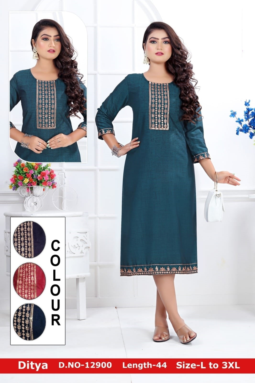 Ditya-A Zoya Rayon Knee Length Kurtis