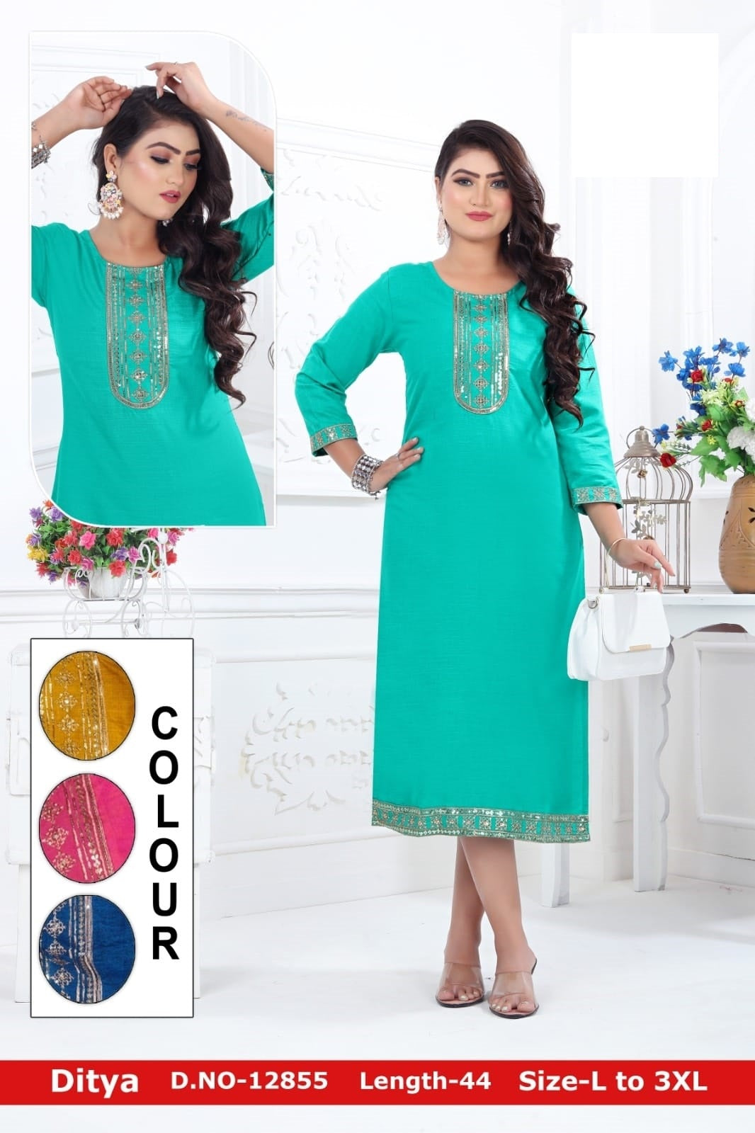 Ditya-A Zoya Rayon Knee Length Kurtis