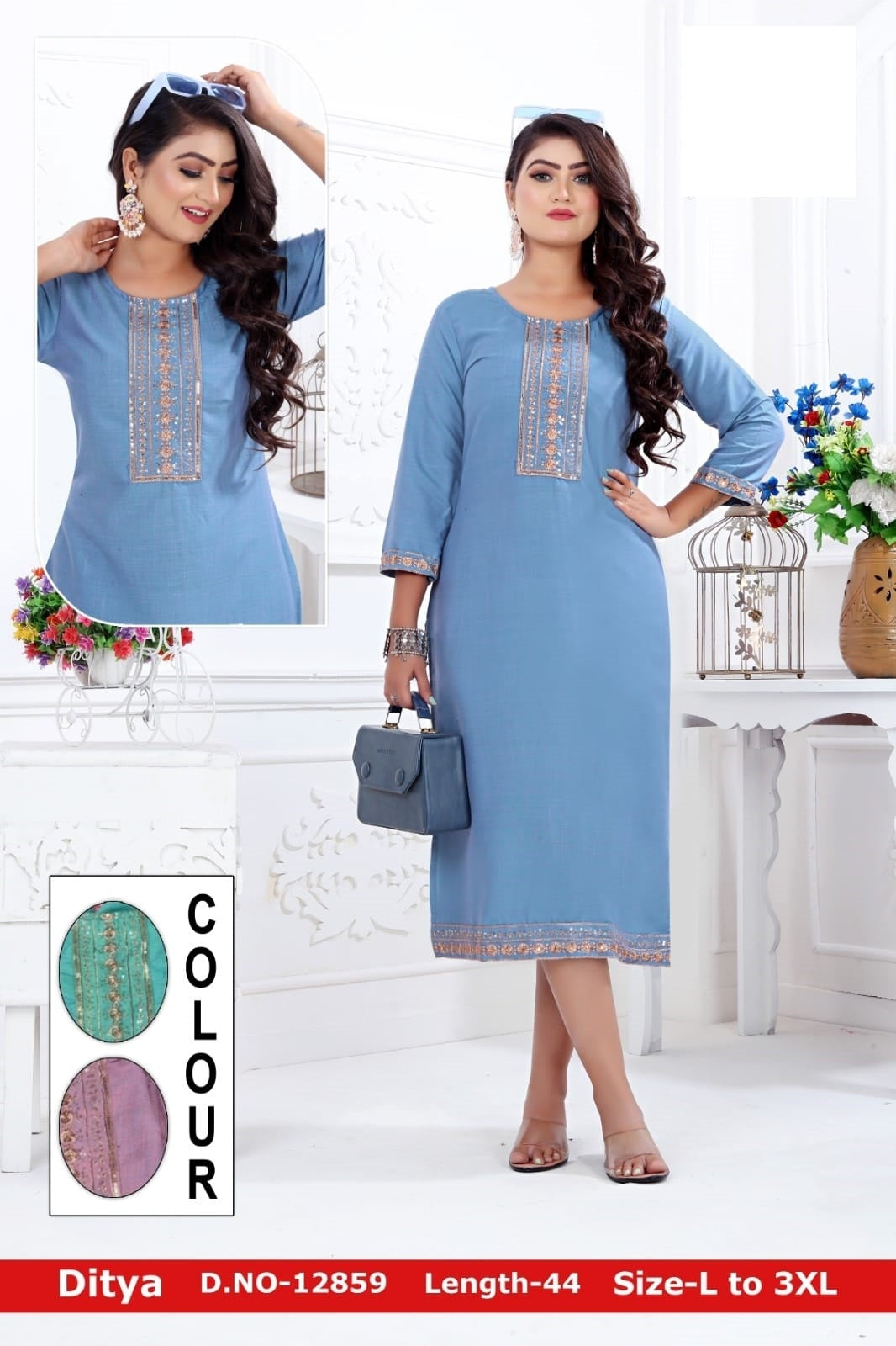 Ditya-A Zoya Rayon Knee Length Kurtis