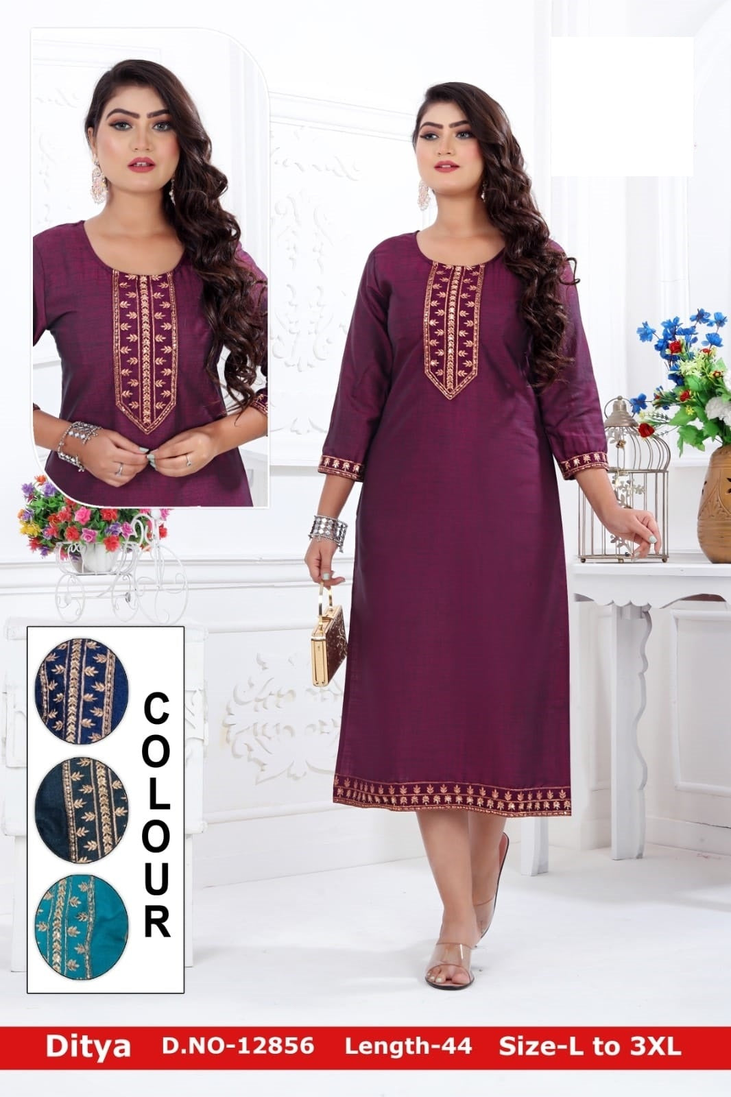 Ditya-A Zoya Rayon Knee Length Kurtis