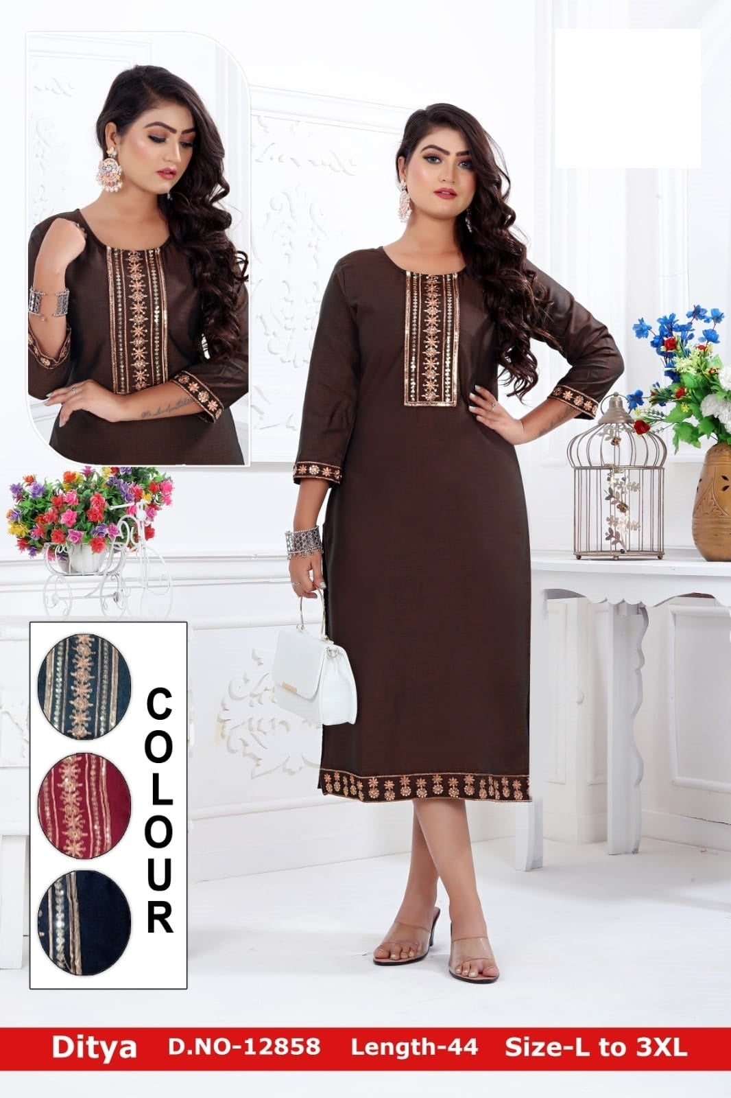 Ditya-A Zoya Rayon Knee Length Kurtis