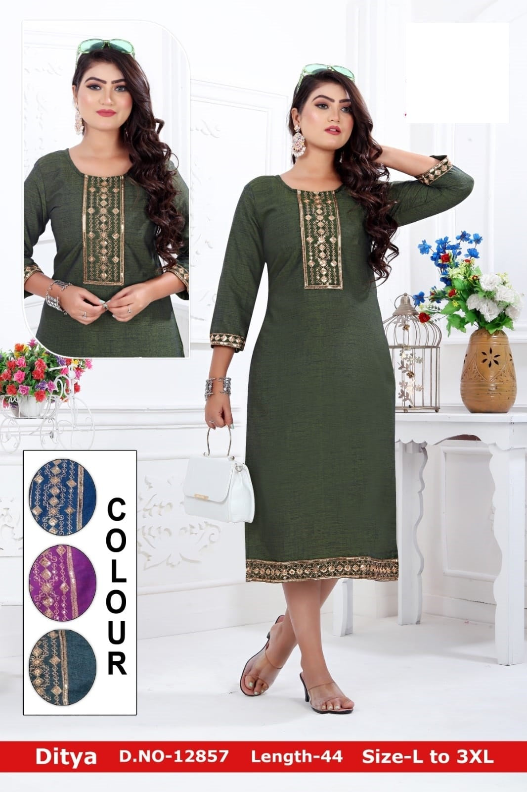 Ditya-A Zoya Rayon Knee Length Kurtis