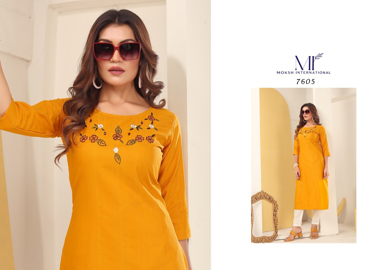 Diva Vol 1 Moksh International Silk Long Straight Kurti