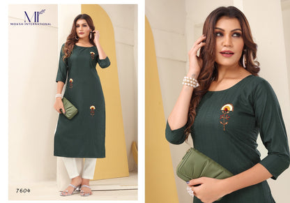Diva Vol 1 Moksh International Silk Long Straight Kurti