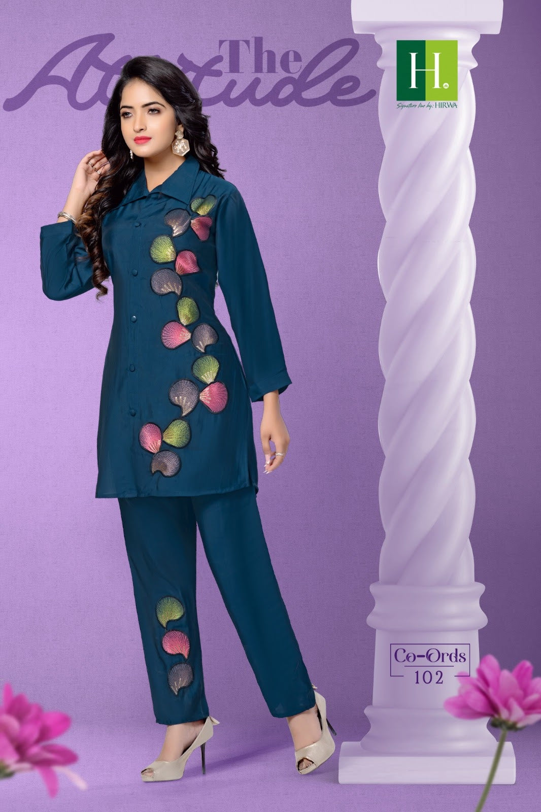 Dn 101 To 106 H Dot Silk Co Ord Set