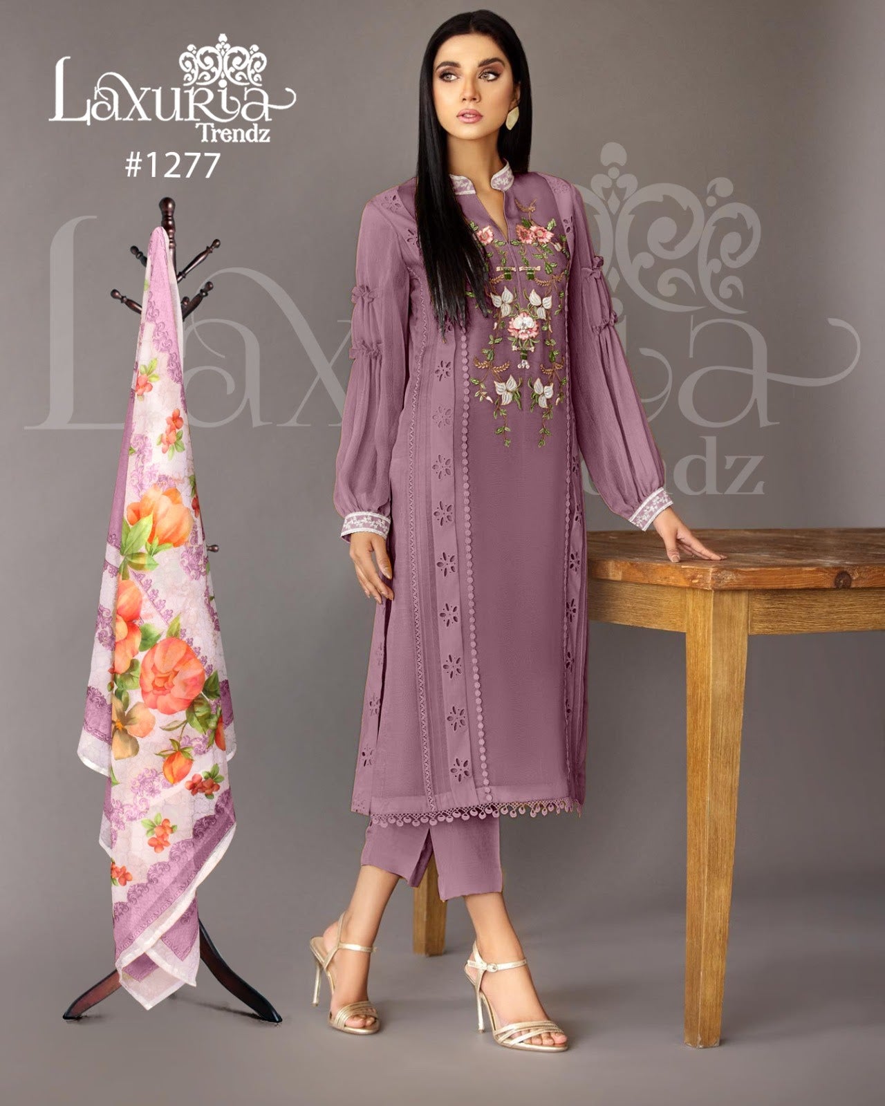 Dn 1277 Colours Laxuria Trendz Georgette Pakistani Readymade Suits