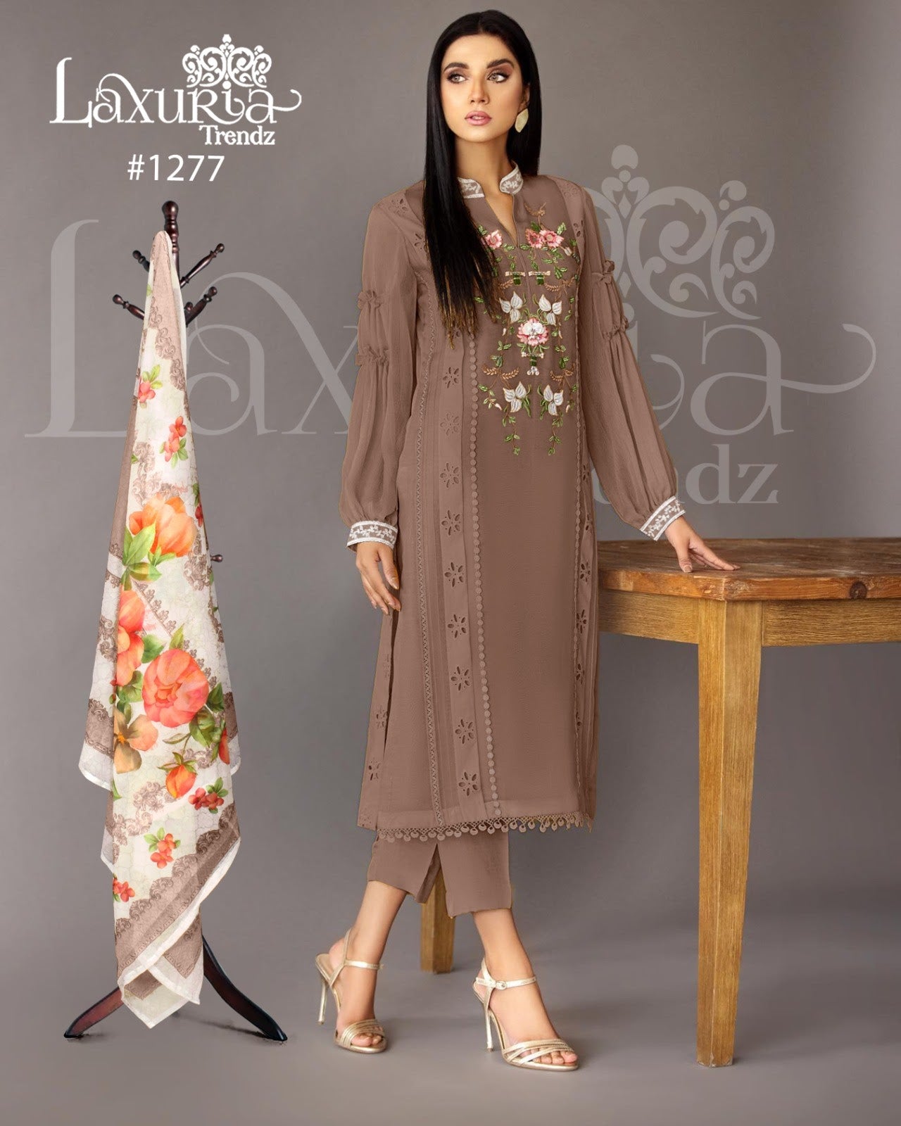 Dn 1277 Colours Laxuria Trendz Georgette Pakistani Readymade Suits