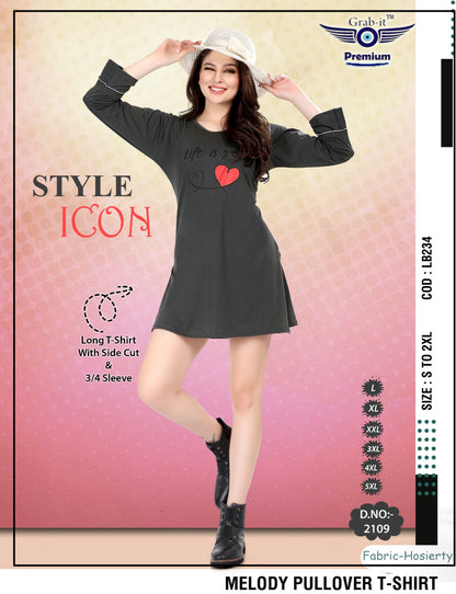 Dn 2109 Grab It Women Long Tshirt