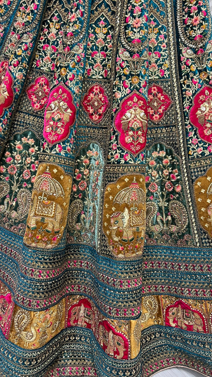 Dn 2582 Abcd Anjani Art Velvet Bridal Lehenga Choli