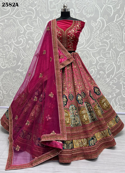 Dn 2582 Abcd Anjani Art Velvet Bridal Lehenga Choli