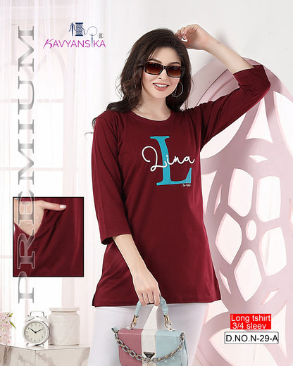 Dn 29 Kavyansika Women Long Tshirt