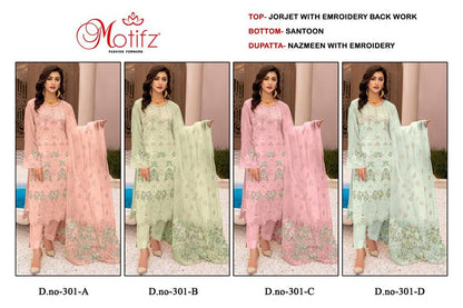 Dn 301 Abcd Motifz Georgette Pakistani Salwar Suits