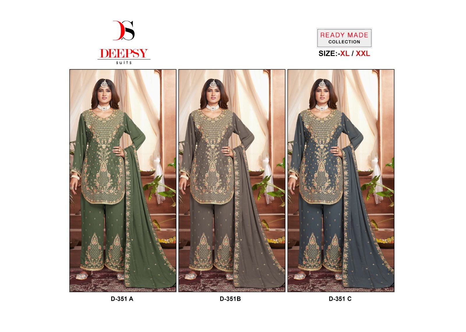 Dn 351 Deepsy Georgette Pakistani Readymade Suits