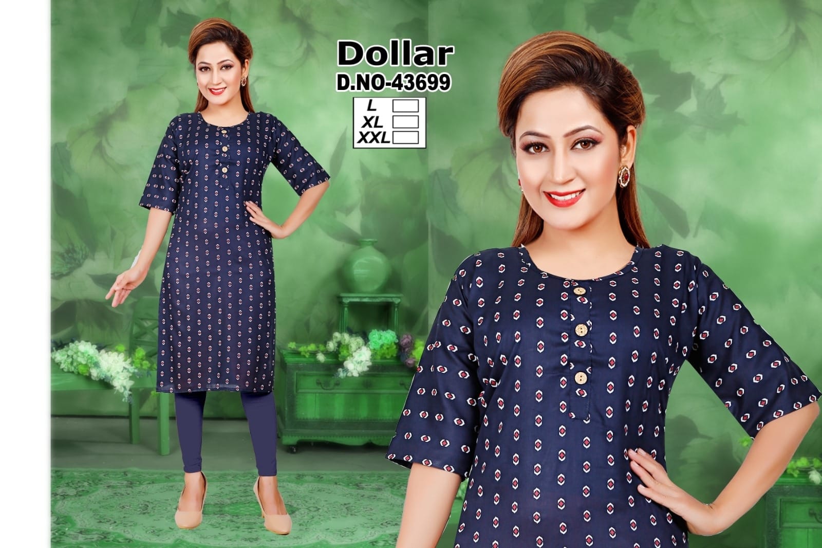 Dollar-A Zoya Rayon Knee Length Kurtis