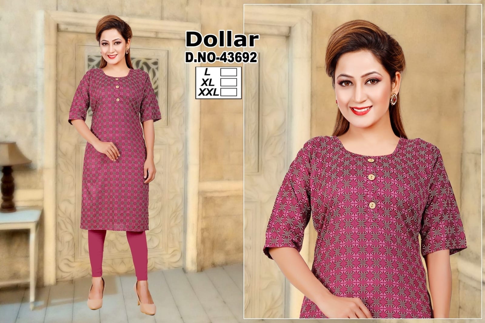 Dollar-A Zoya Rayon Knee Length Kurtis