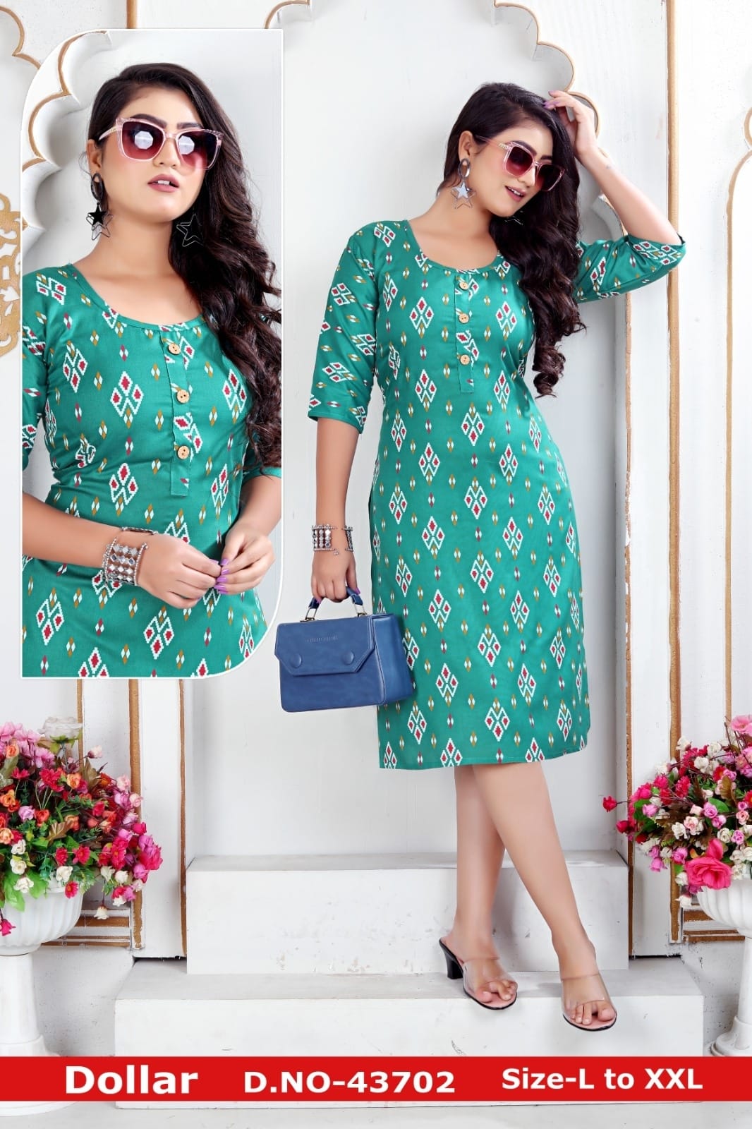 Dollar-A Zoya Rayon Knee Length Kurtis