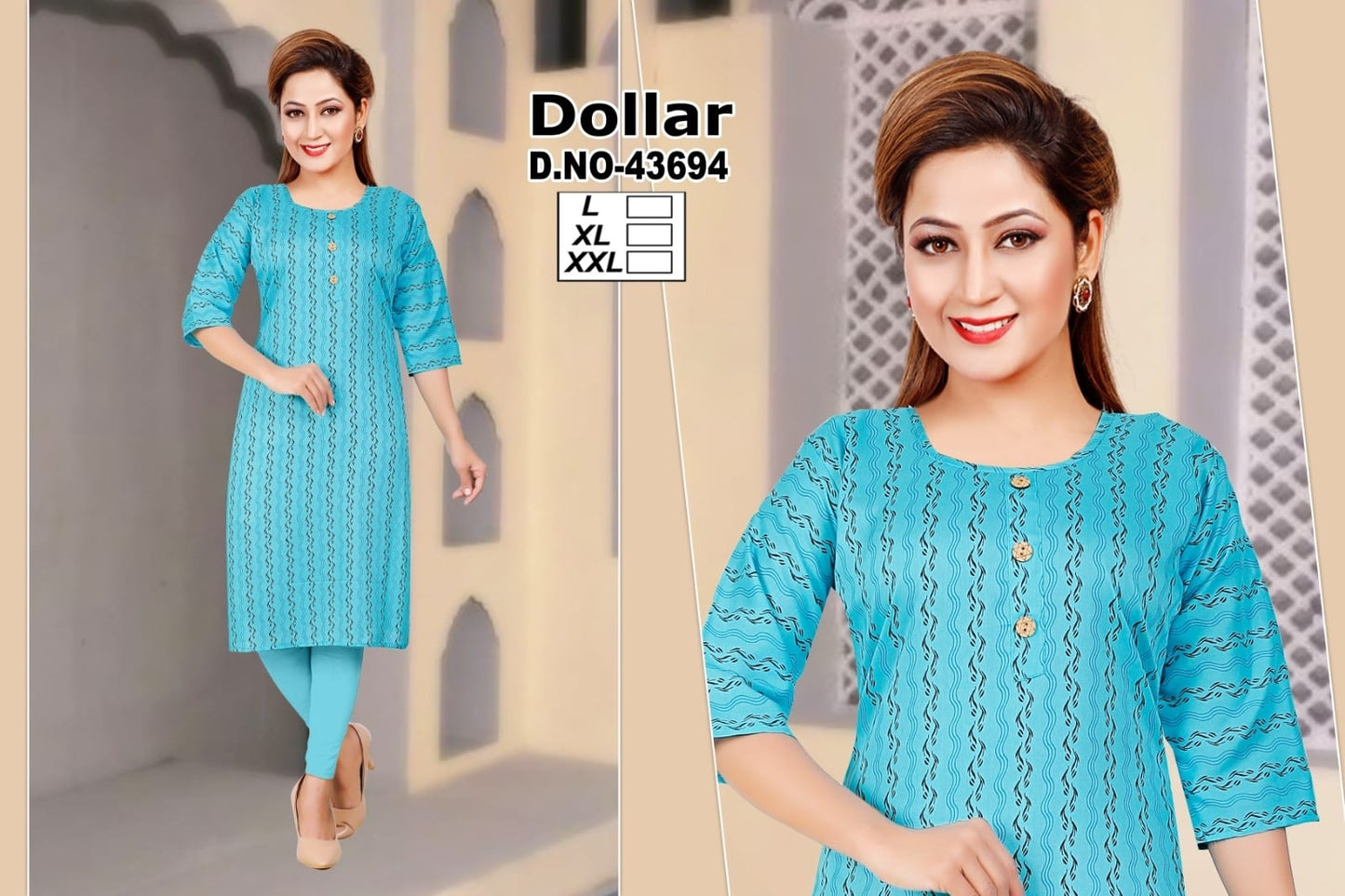 Dollar-A Zoya Rayon Knee Length Kurtis