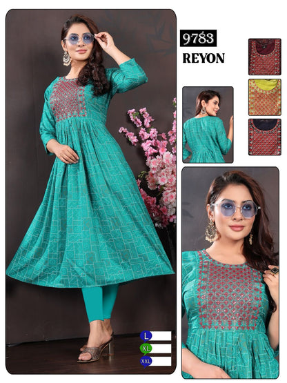 Doori-0801 Mmc Rayon Anarkali Kurtis