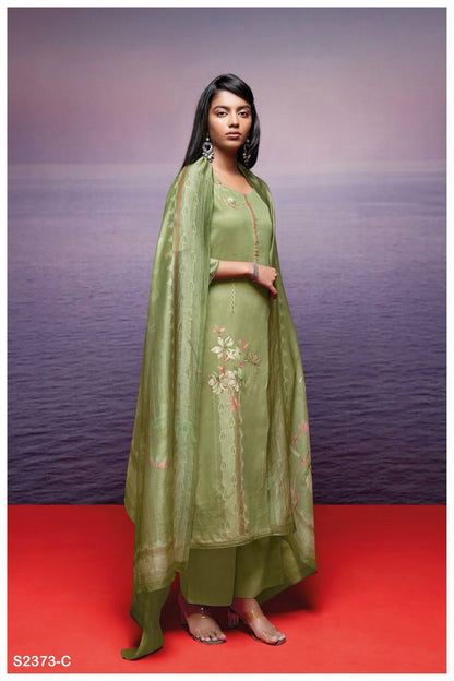 Drea 2373 Ganga Cotton Silk Plazzo Style Suits