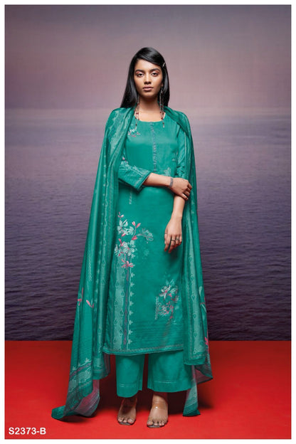 Drea 2373 Ganga Cotton Silk Plazzo Style Suits