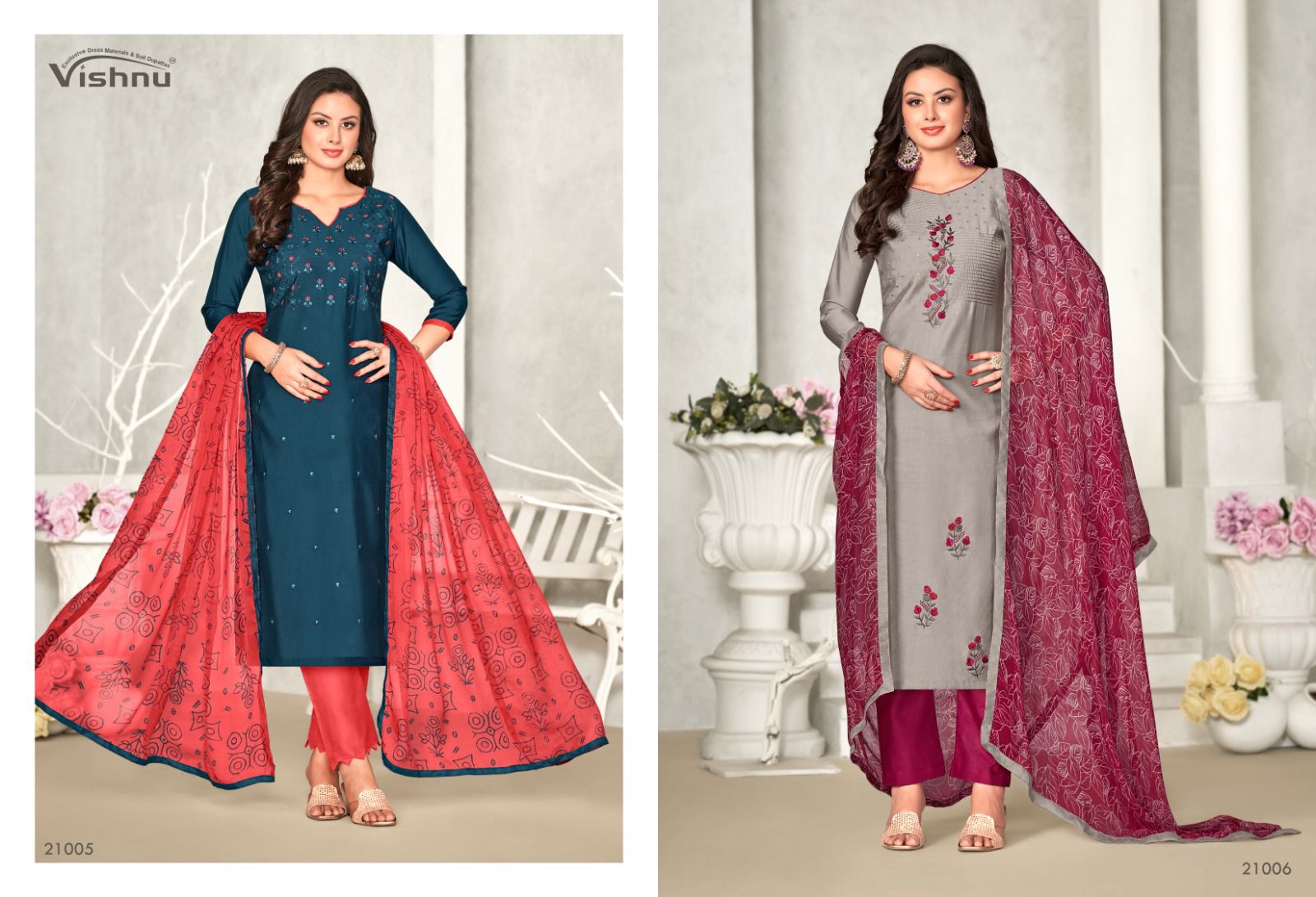 Dermy Cool Vol 21 Vishnu Impex Silk Pant Style Suits