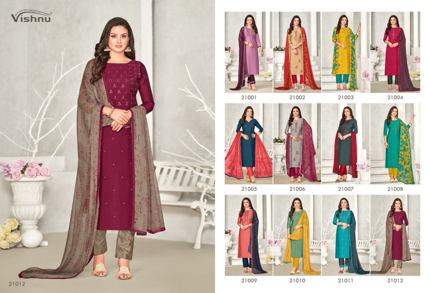 Dermy Cool Vol 21 Vishnu Impex Silk Pant Style Suits