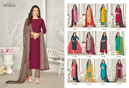 Dermy Cool Vol 21 Vishnu Impex Silk Pant Style Suits