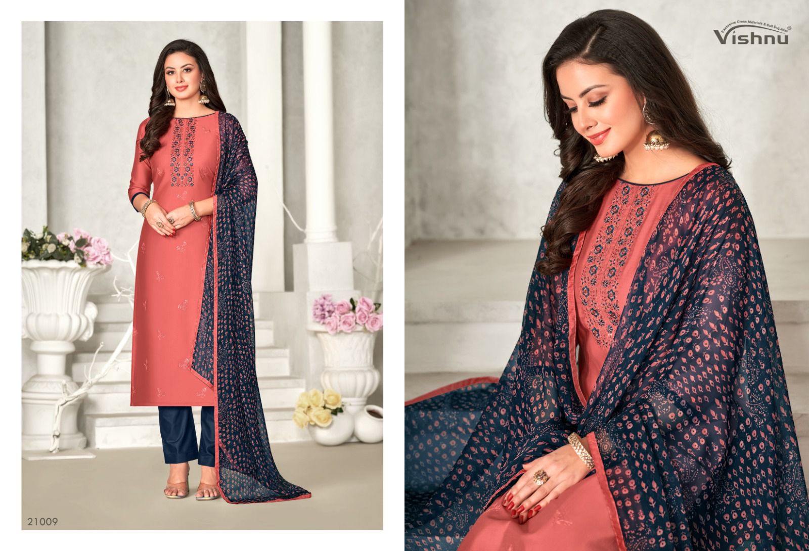 Dermy Cool Vol 21 Vishnu Impex Silk Pant Style Suits