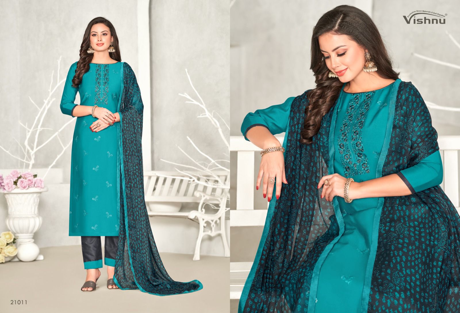 Dermy Cool Vol 21 Vishnu Impex Silk Pant Style Suits