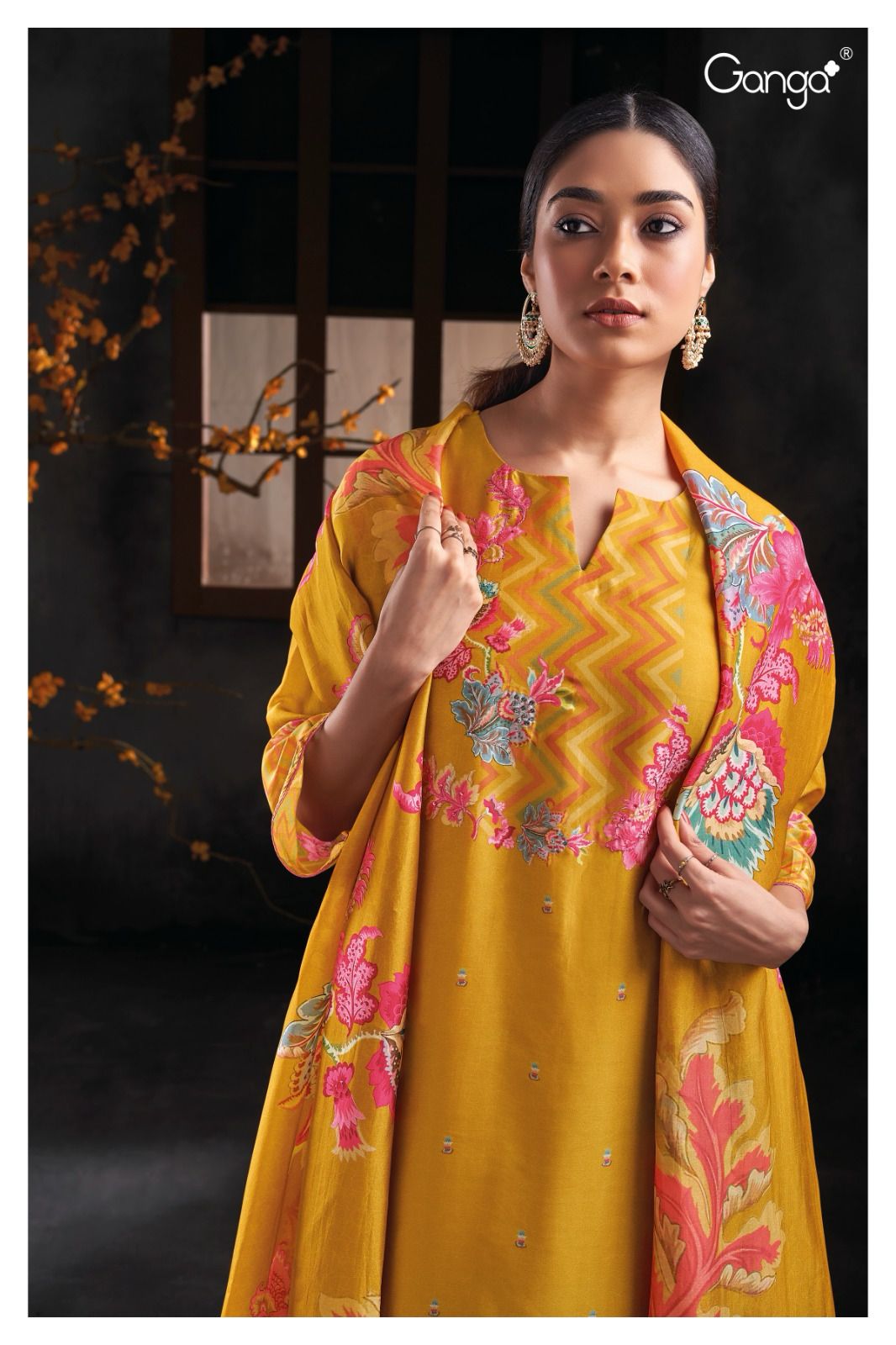 Drew 2093 Ganga Silk Plazzo Style Suits