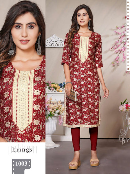 Durga Vol 1 Kavinay Rayon Knee Length Kurtis