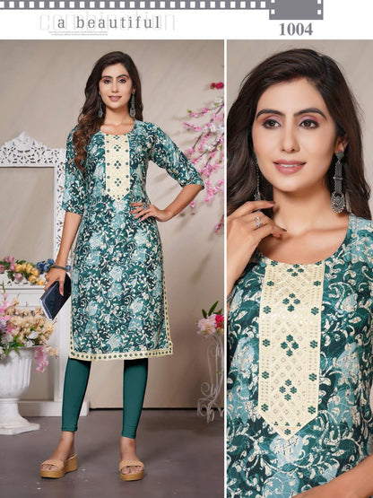 Durga Vol 1 Kavinay Rayon Knee Length Kurtis