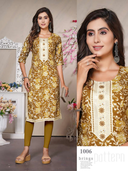 Durga Vol 1 Kavinay Rayon Knee Length Kurtis