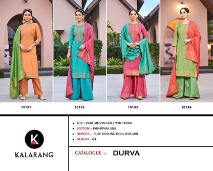 Durva Kalarang Muslin Plazzo Style Suits