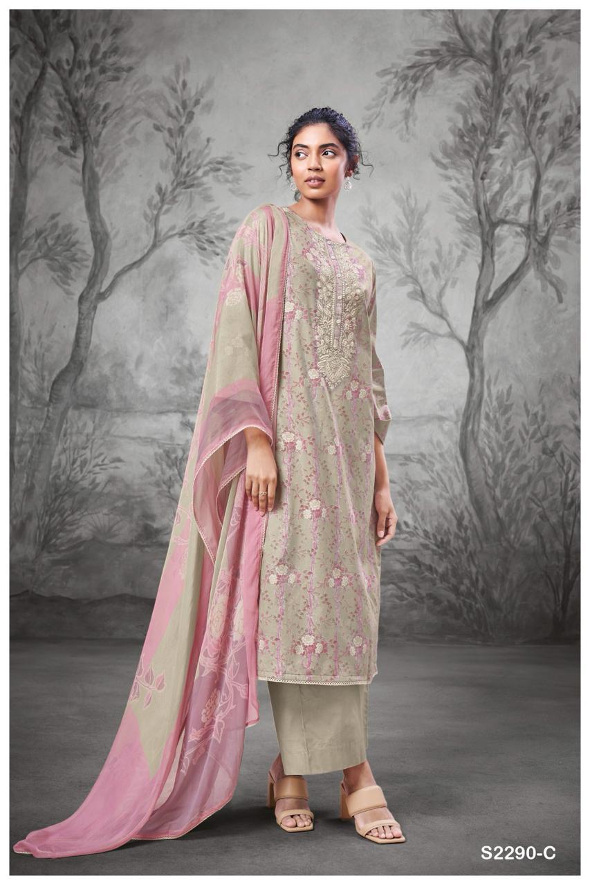 Eesha-2290 Ganga Premium Cotton Plazzo Style Suits