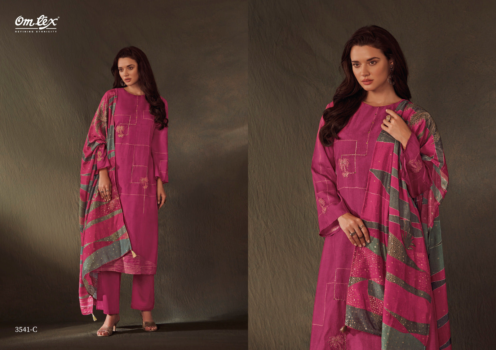 Ekaanshi Omtex Russian Silk Pant Style Suits