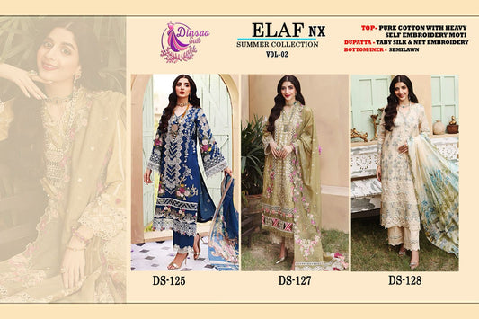 Elaf-Nx Vol 2-Summer Collection Dinsaa Suit Cotton Pakistani Salwar Suits