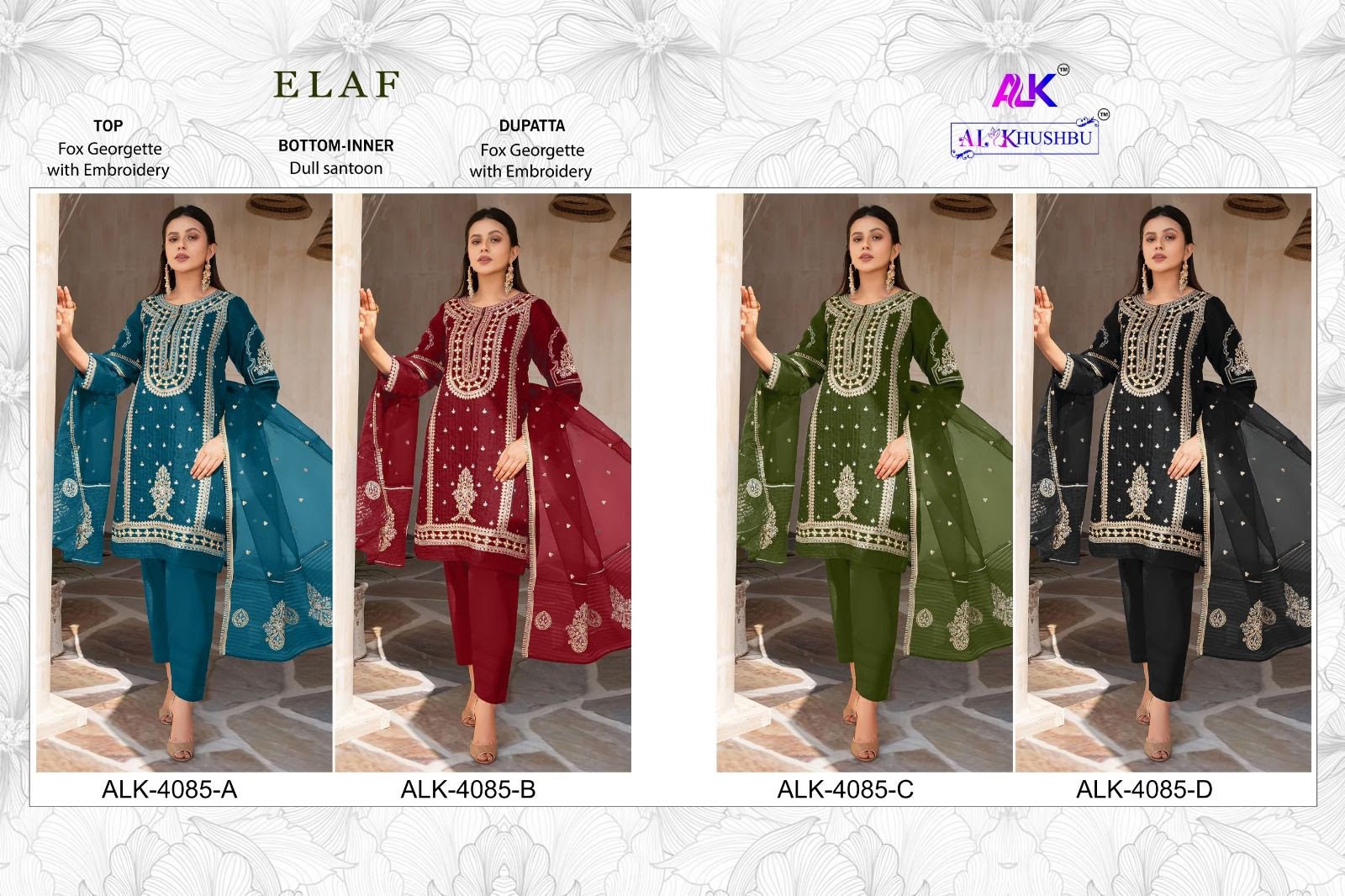 Elaf 4085 Alk Georgette Pakistani Salwar Suits