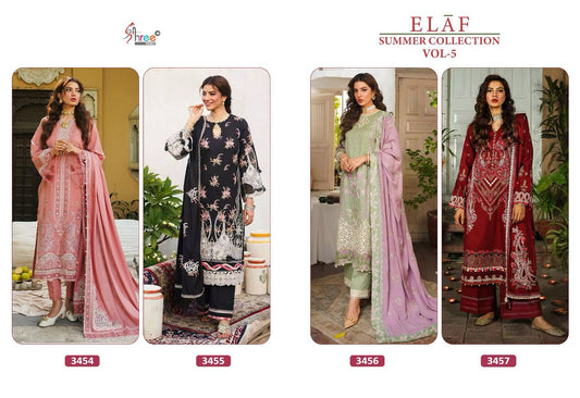 Elaf Summer Collection Vol 5 Shree Fabs Rayon Cotton Pakistani Salwar Suits