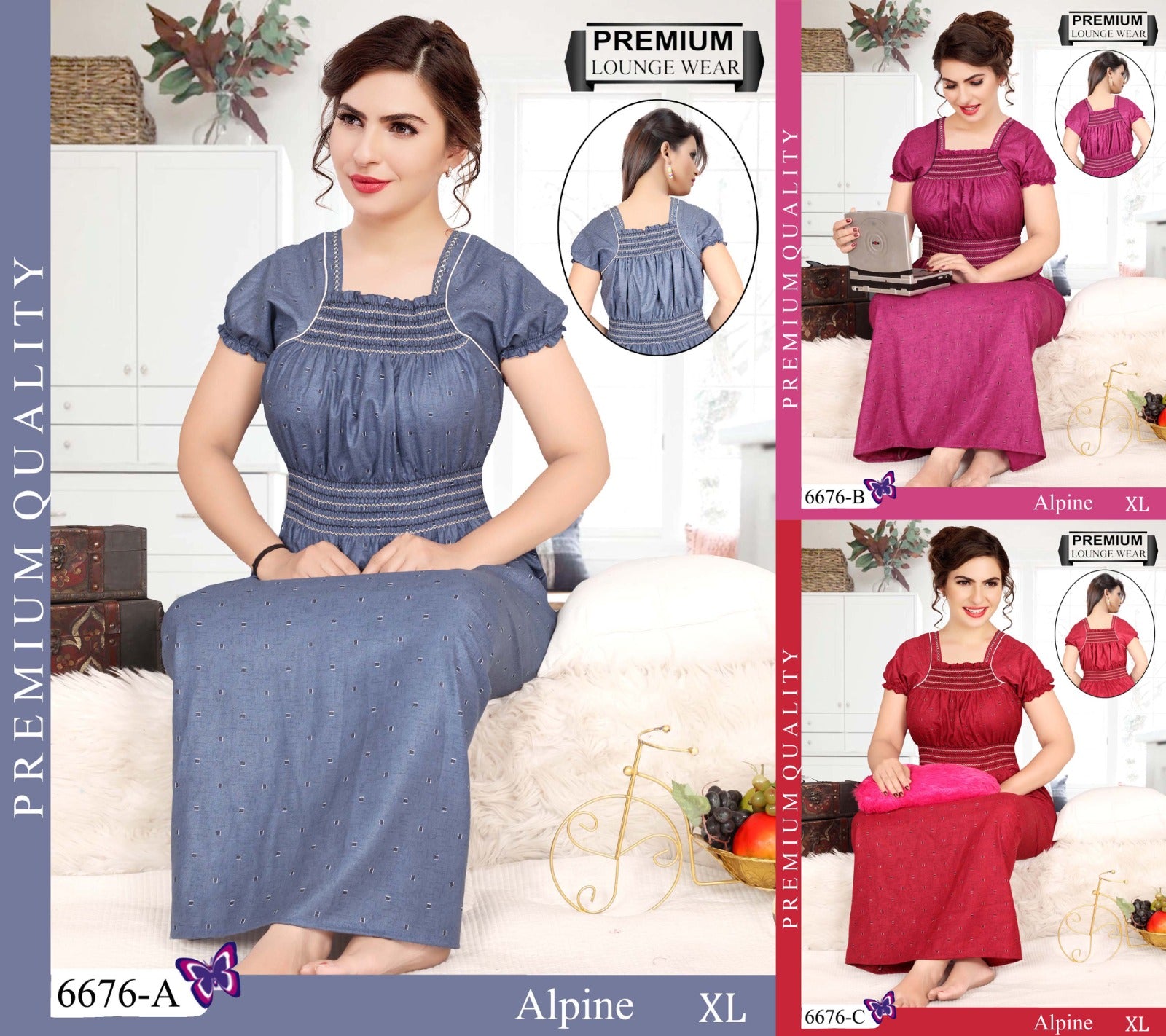 Elastic-2002 Shivani Night Gowns