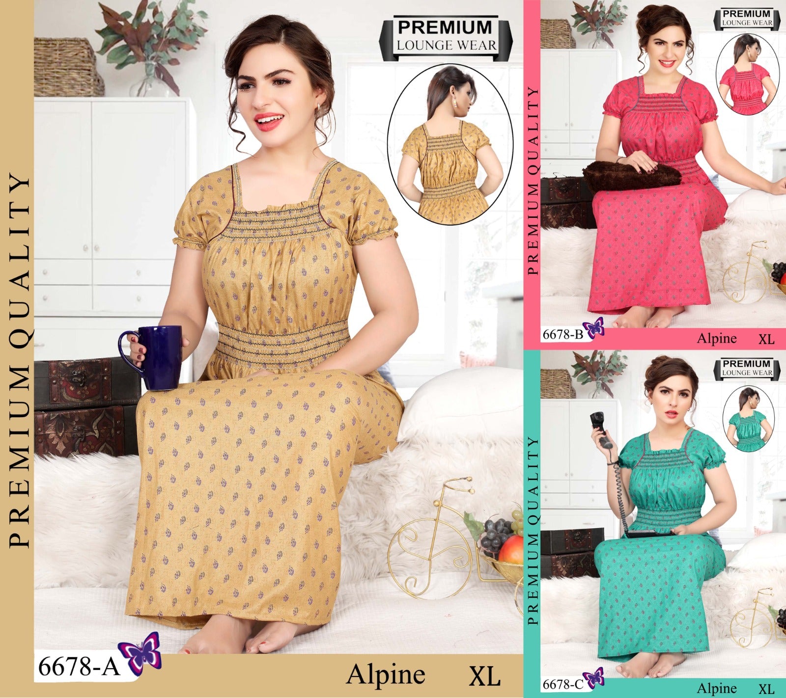 Elastic-2002 Shivani Night Gowns