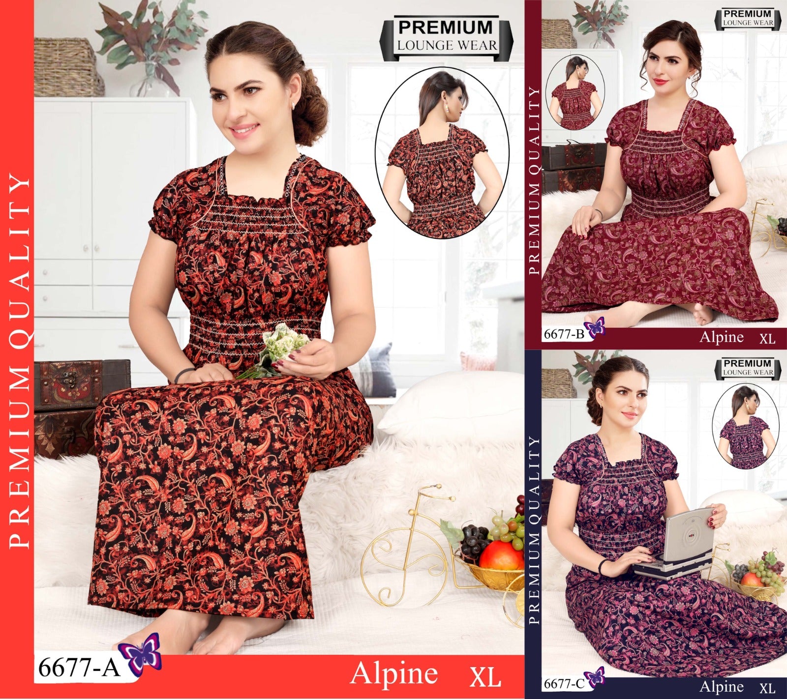 Elastic-2002 Shivani Night Gowns