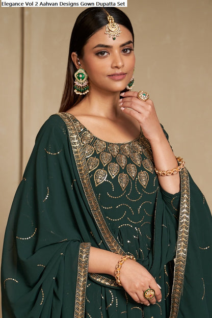 Elegance Vol 2 Aahvan Designs Faux Georgette Gown Dupatta Set